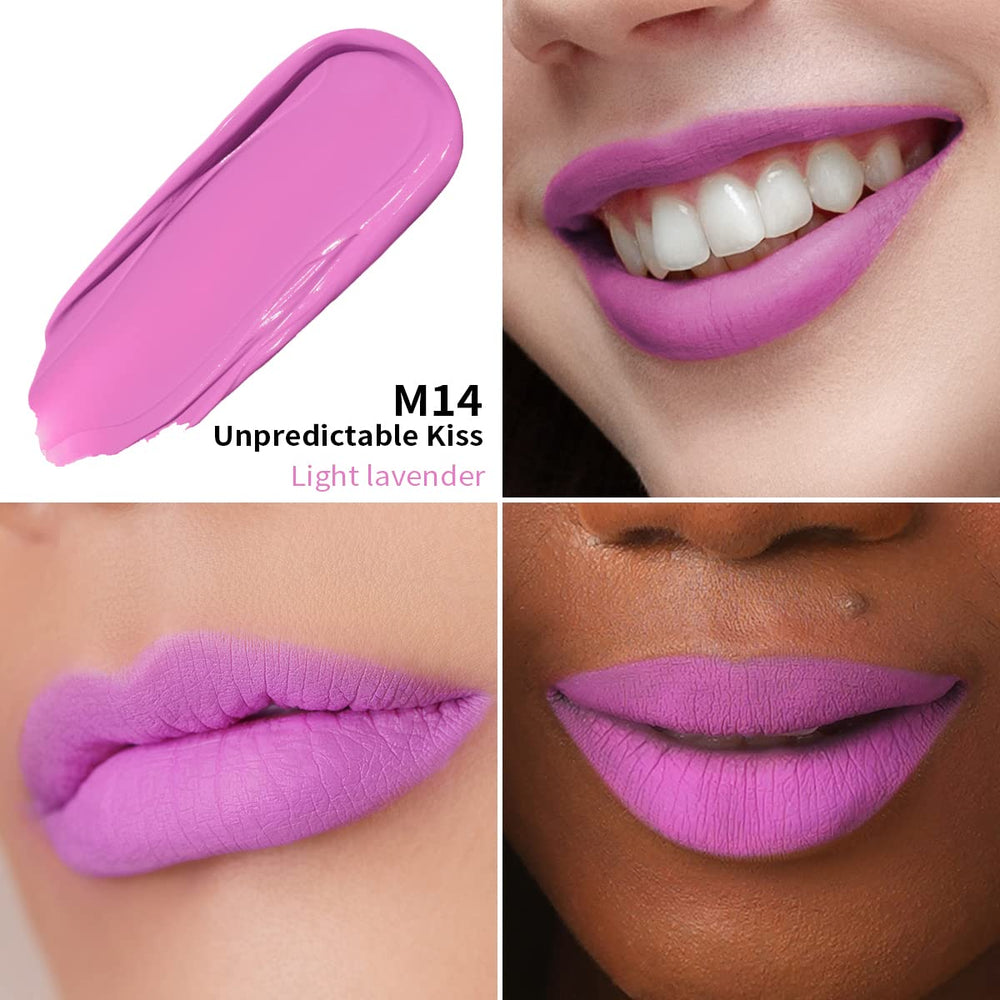 Oulac lip swatch demonstrates matte non-greasy finish