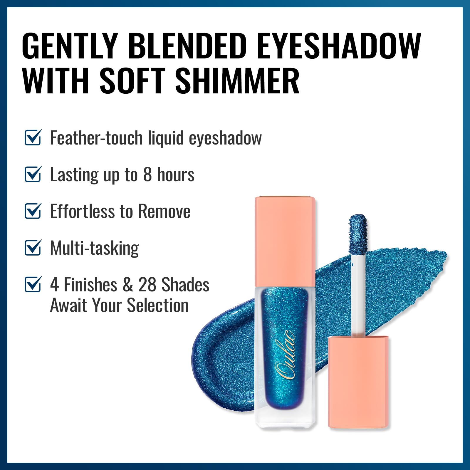 Oulac shimmer eyeshadow adds depth with crease-resistant luminous finish