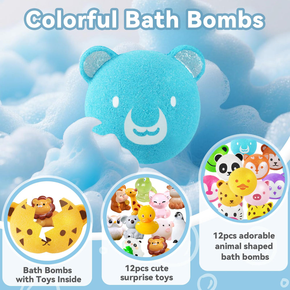 OuMuaMua strawberry scented bomb with pink water and animal figures