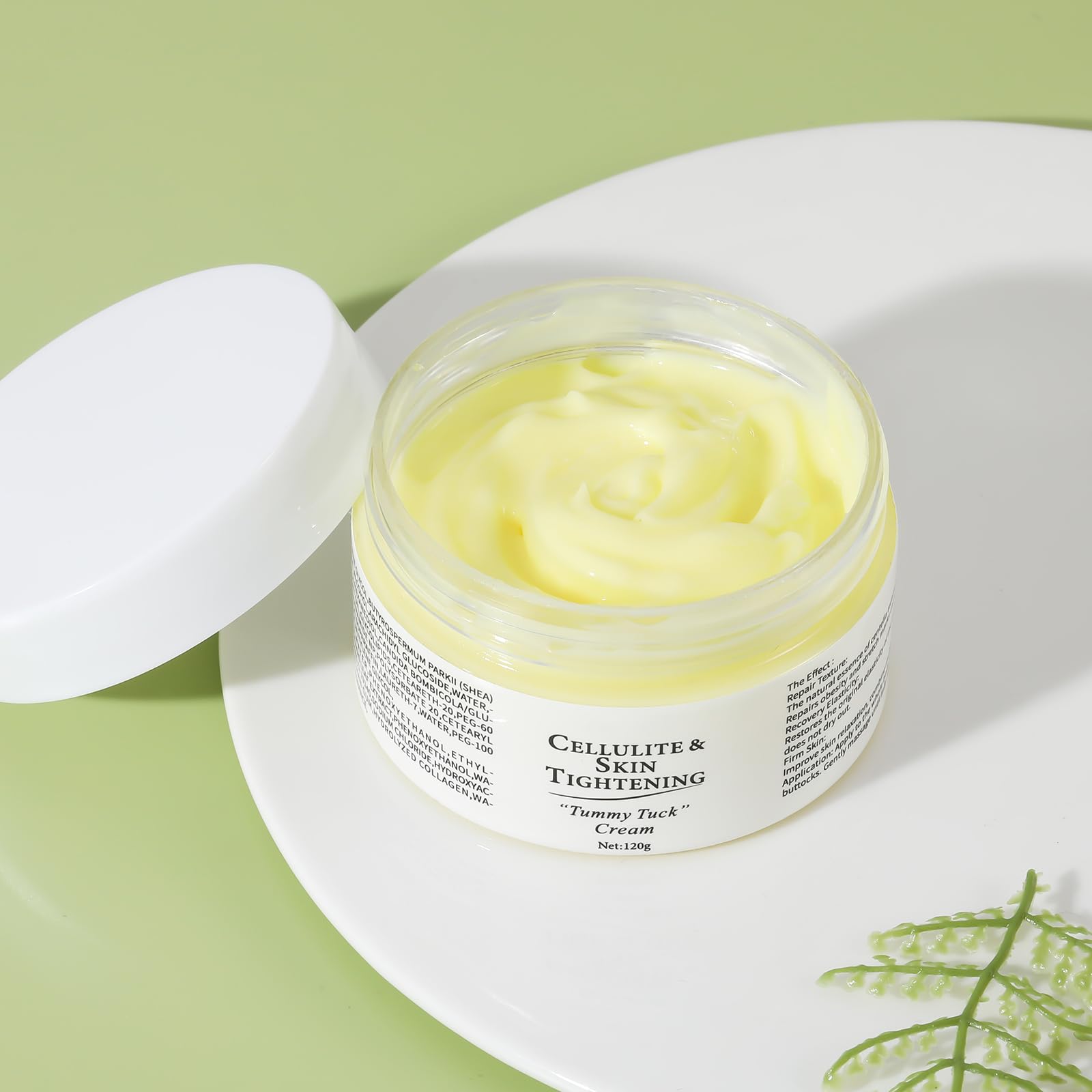 OUPEICHARM after-bath skin moisturizing application on belly.