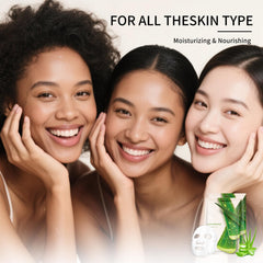 OUPEICHARM Aloe Vera mask hydration action on skin during wear.