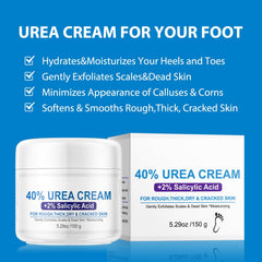 OUPEICHARM Urea Foot Cream aloe vera and vitamin E highlighted for skin care.