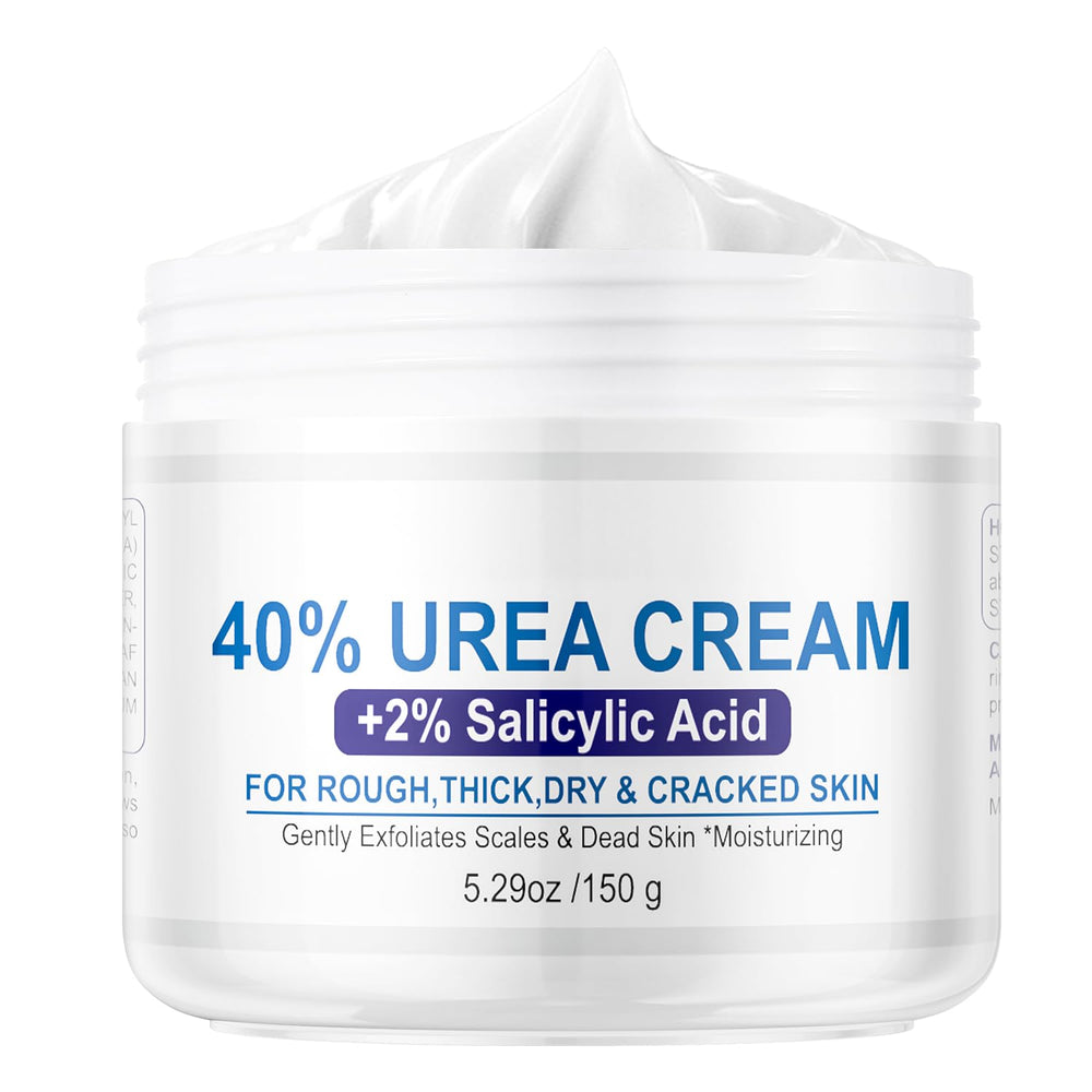 OUPEICHARM Urea Foot Cream bottle pour demonstrating quick absorption for dry, smooth feet.
