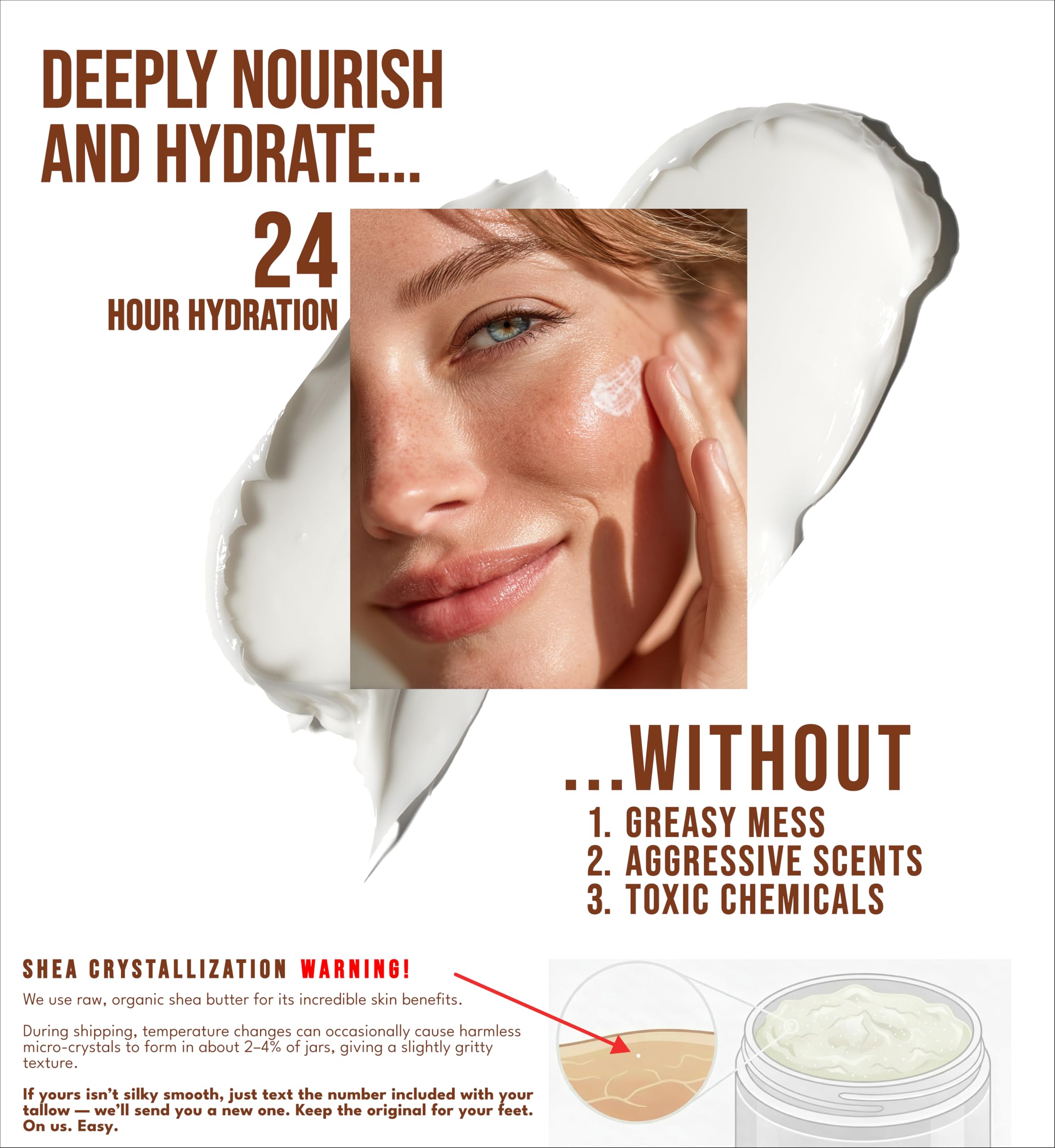 Our Earth Beauty jojoba oil infusion supports fast absorption and lasting softness