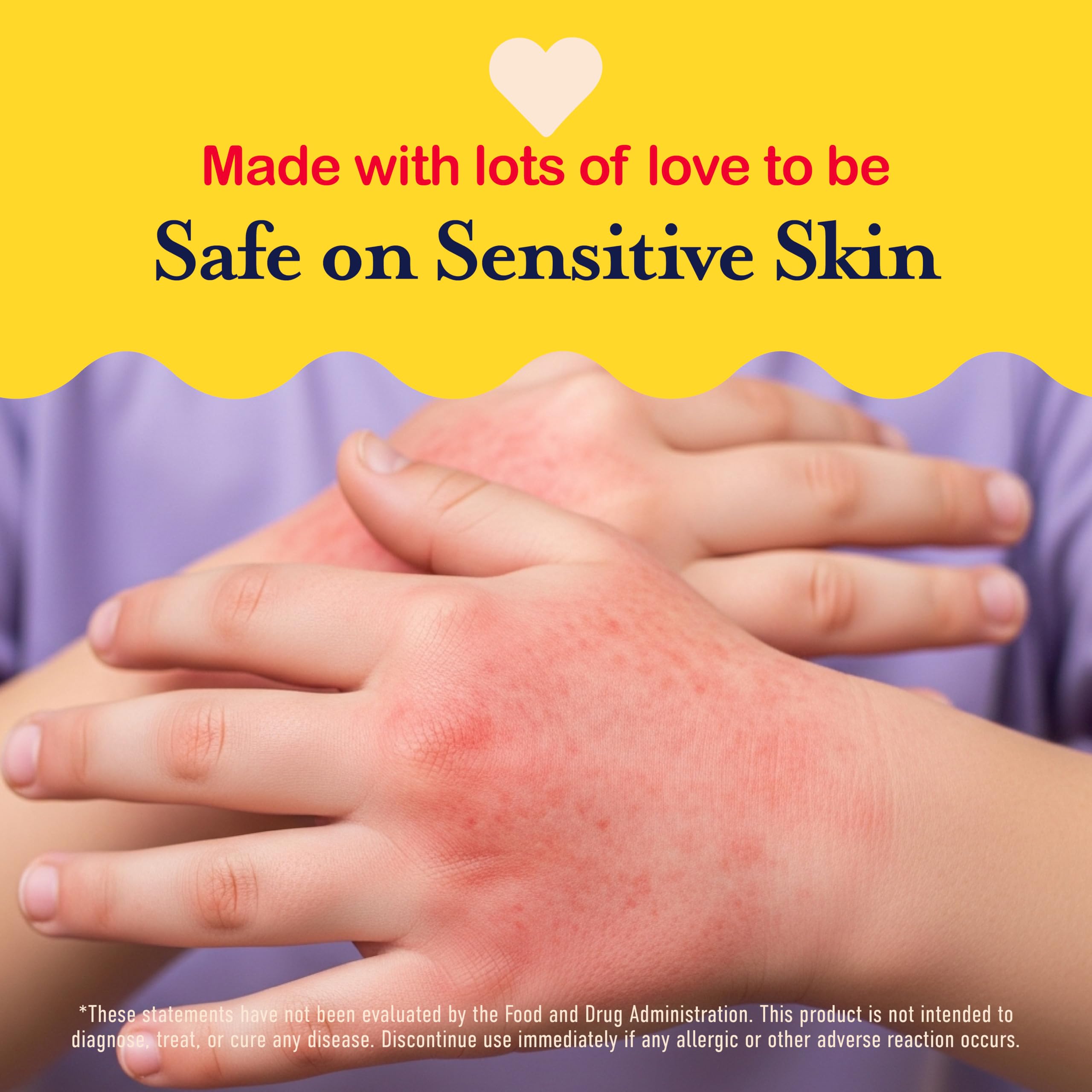 Our Family's Heirloom no-sting formula for sensitive kid skin in everyday use