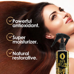 OURO Argan Oil demonstrates frizz control in a styling scenario.