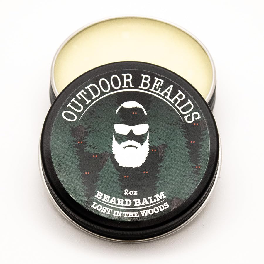 Outdoor Beards Beard Balm being worked through a beard after shower for smoother feel.