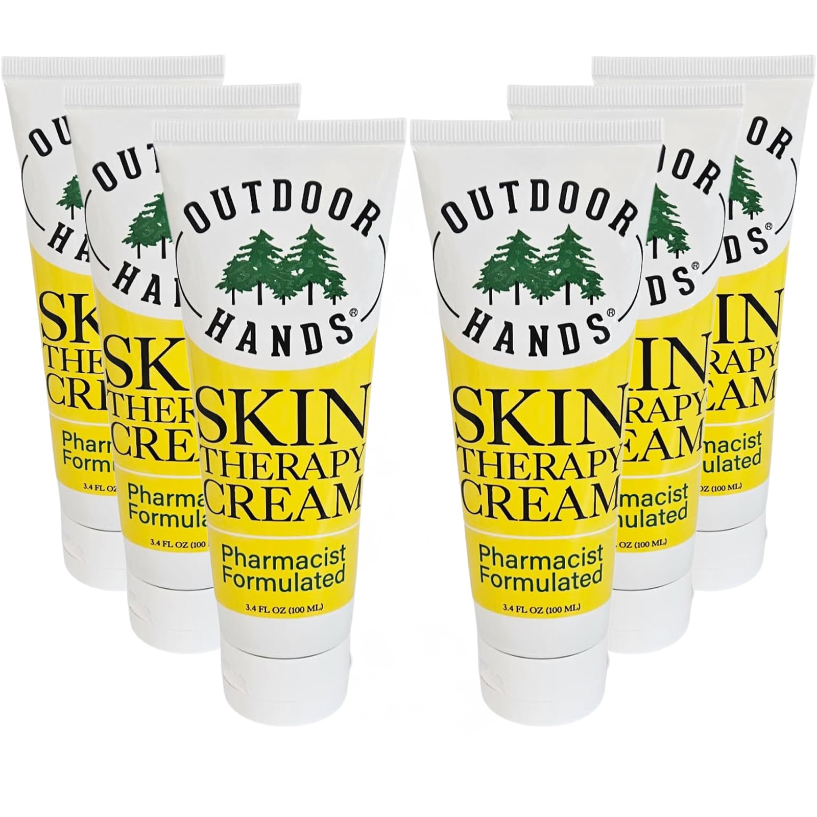 Outdoor Hands Skin Therapy Cream bottle demonstrates pharmacist-formulated care for dry hands.
