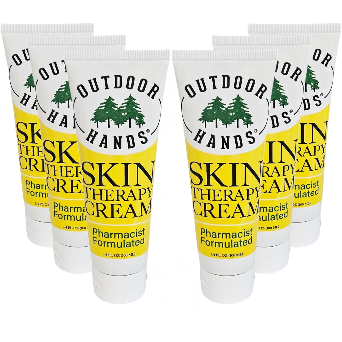 Outdoor Hands Skin Therapy Cream bottle demonstrates pharmacist-formulated care for dry hands.