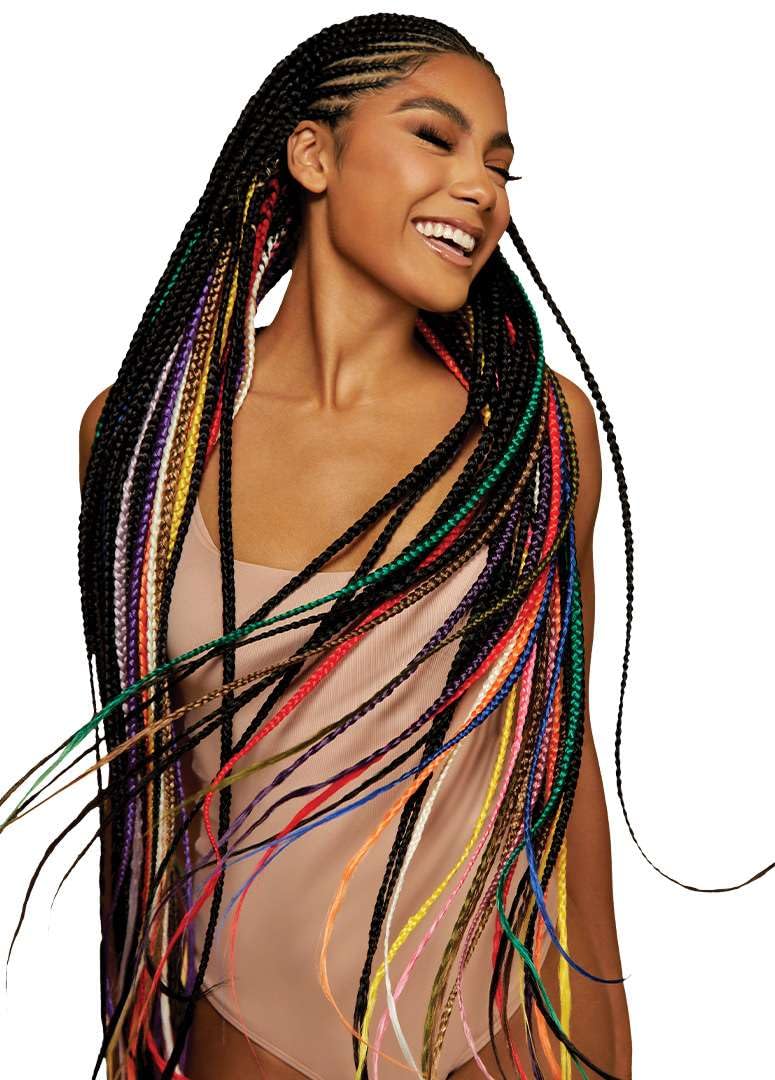 Outre X-Pression Braid wear-test image suggests easy braiding handling