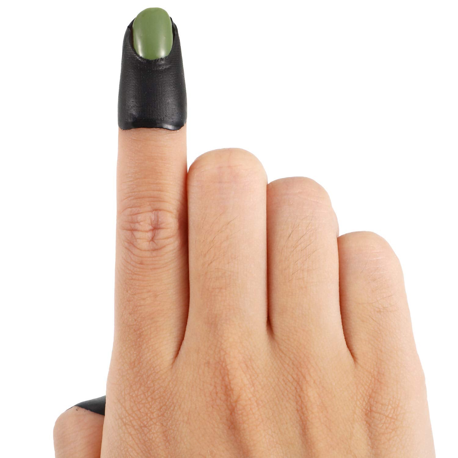 Outus peel-off sticker tapes applied to finger prevent polish overflow.