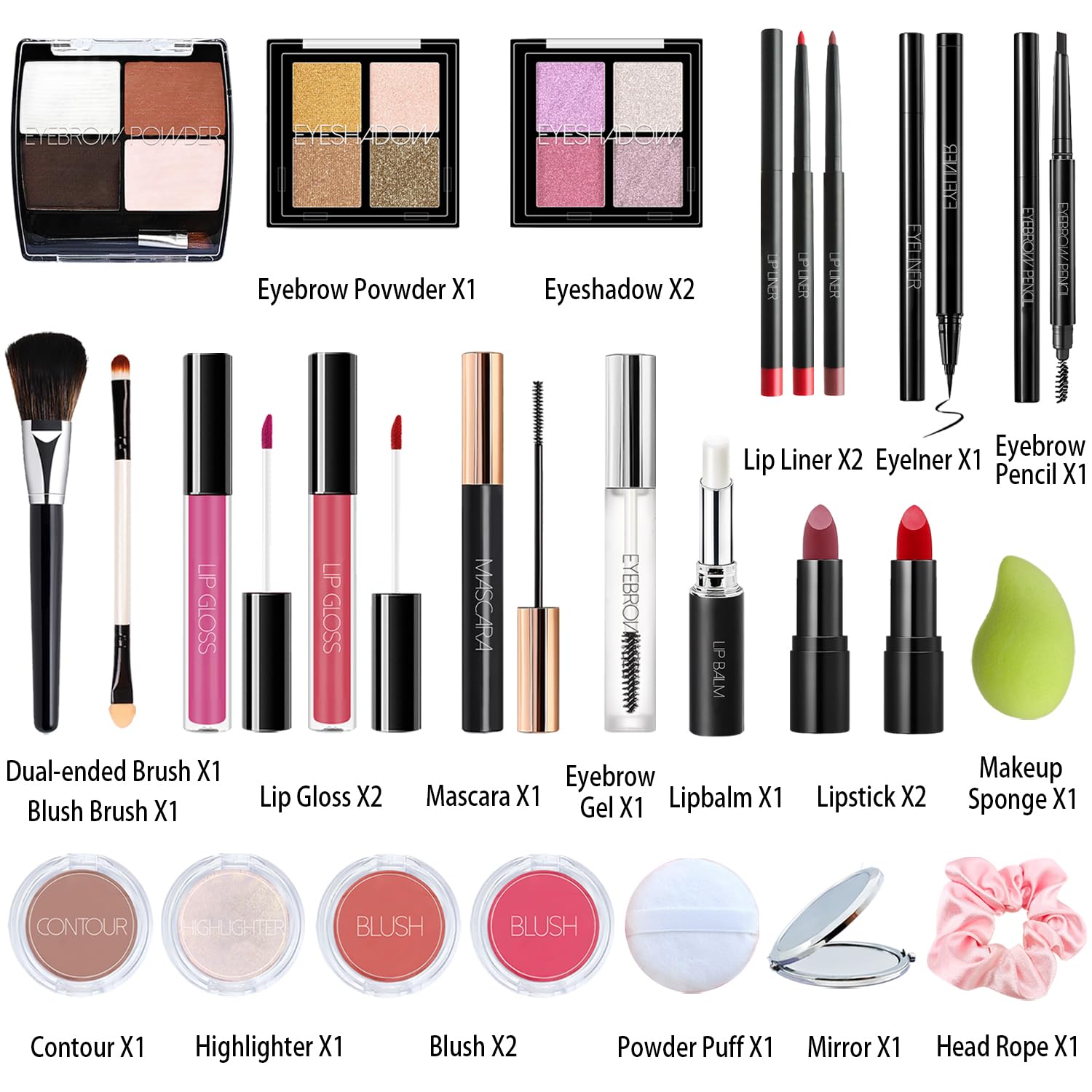 OUXUNX Makeup Advent Calendar 2025 contents box shows 24 surprise items