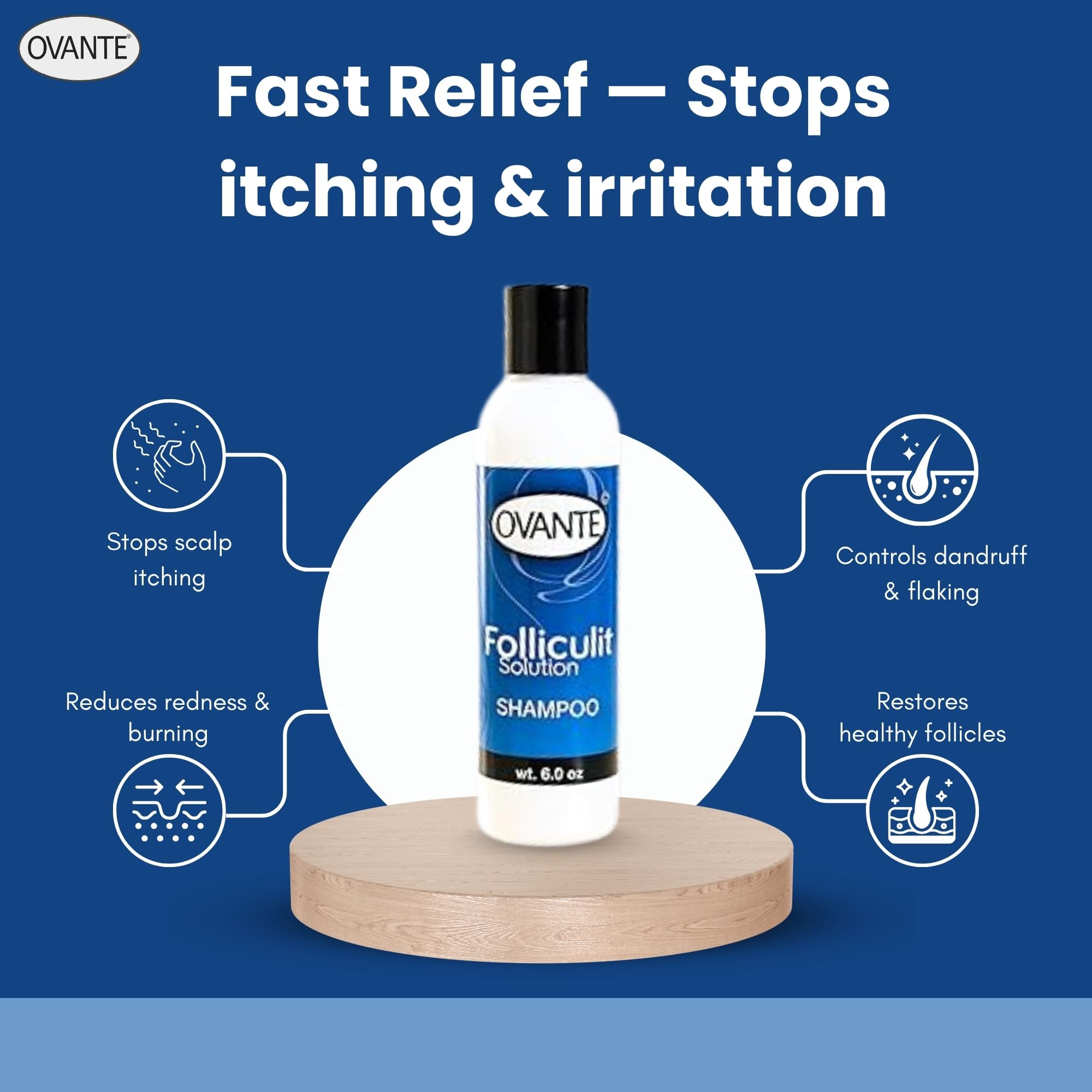 OVANTE Folliculit Solution bottle-pour shows easy daily scalp care