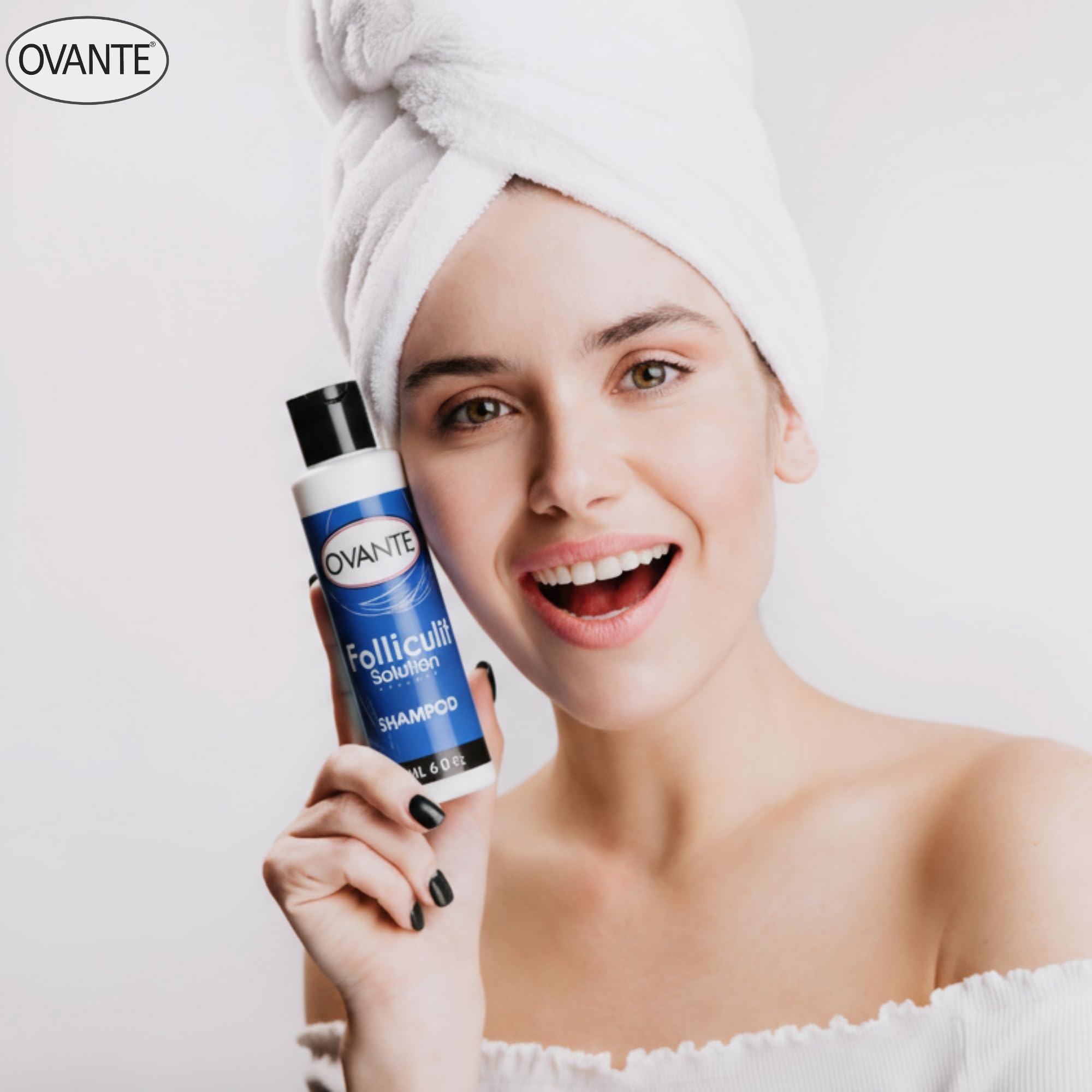 OVANTE Folliculit Solution rinse-action indicates thorough cleansing