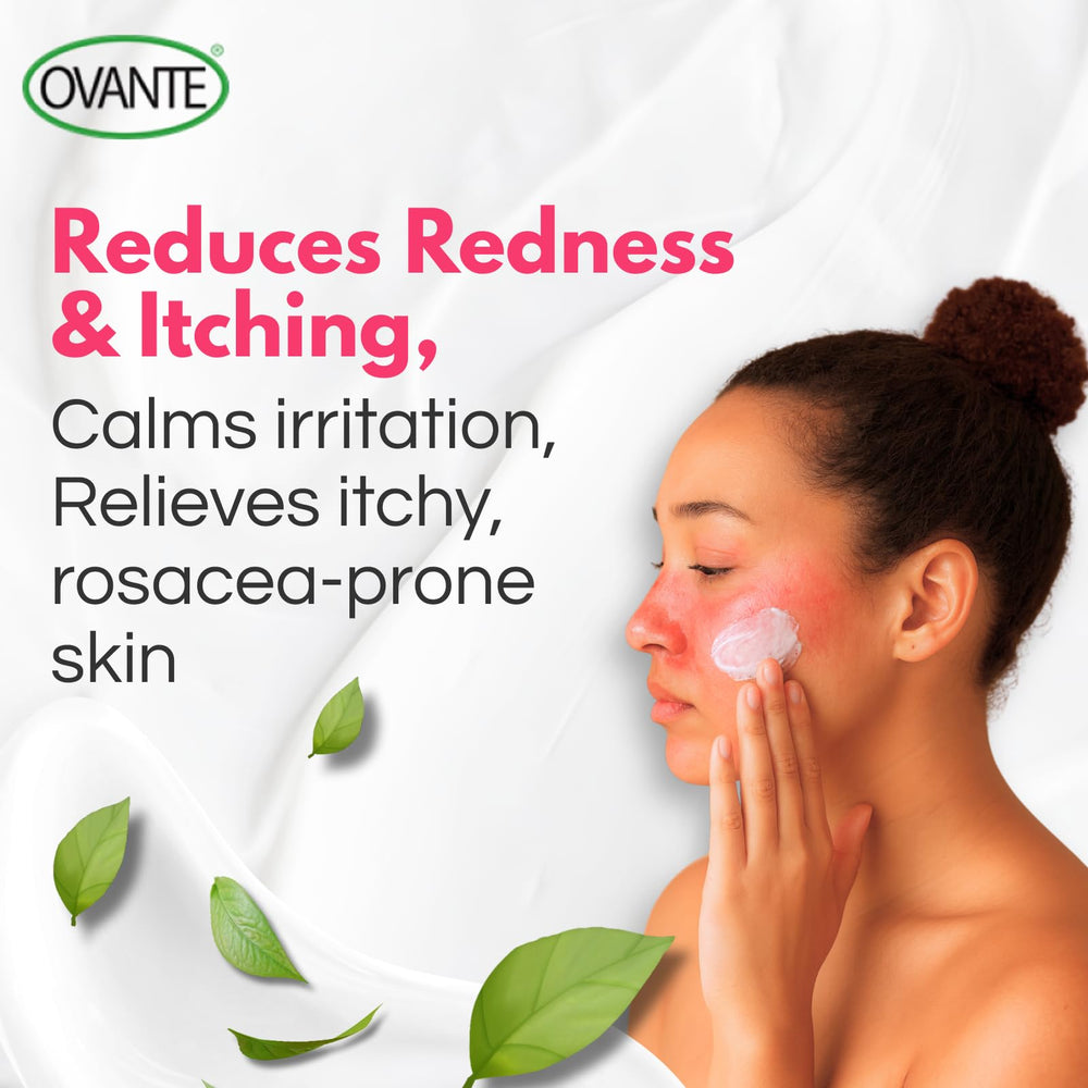 Ovante rosacea cream applied before makeup for smoother base