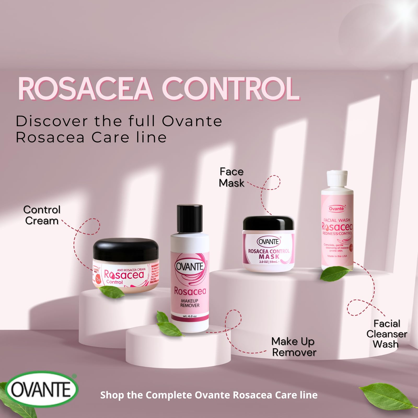 Ovante rosacea cream daily use with natural actives for redness