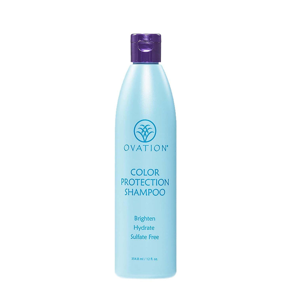 Ovation Hair Color Protection Shampoo bottle front highlighting color protection