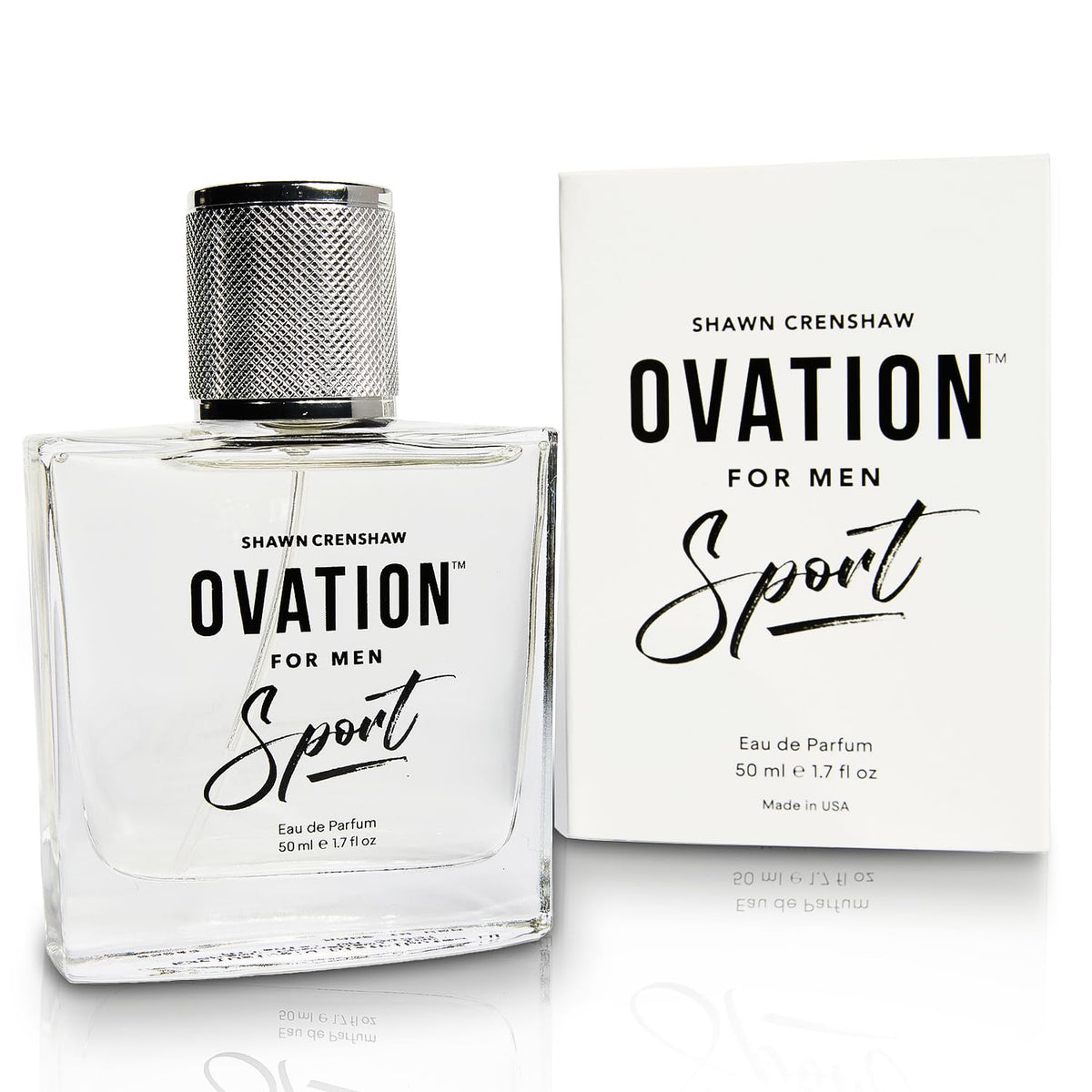 Ovation for Men Sport bottle cap close-up showing premium design and daily freshness