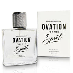 Ovation for Men Sport bottle cap close-up showing premium design and daily freshness