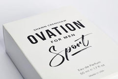 Ovation for Men Sport close-up reveals warm wood notes and cedar