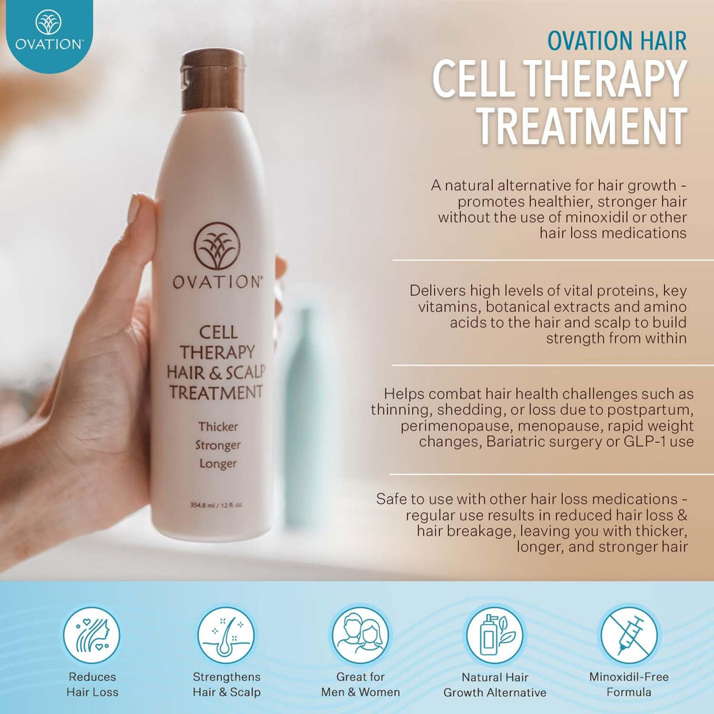Ovation Hair Cell Therapy scalp massage demonstrating nourishment.