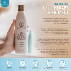 Ovation Hair Cell Therapy scalp massage demonstrating nourishment.