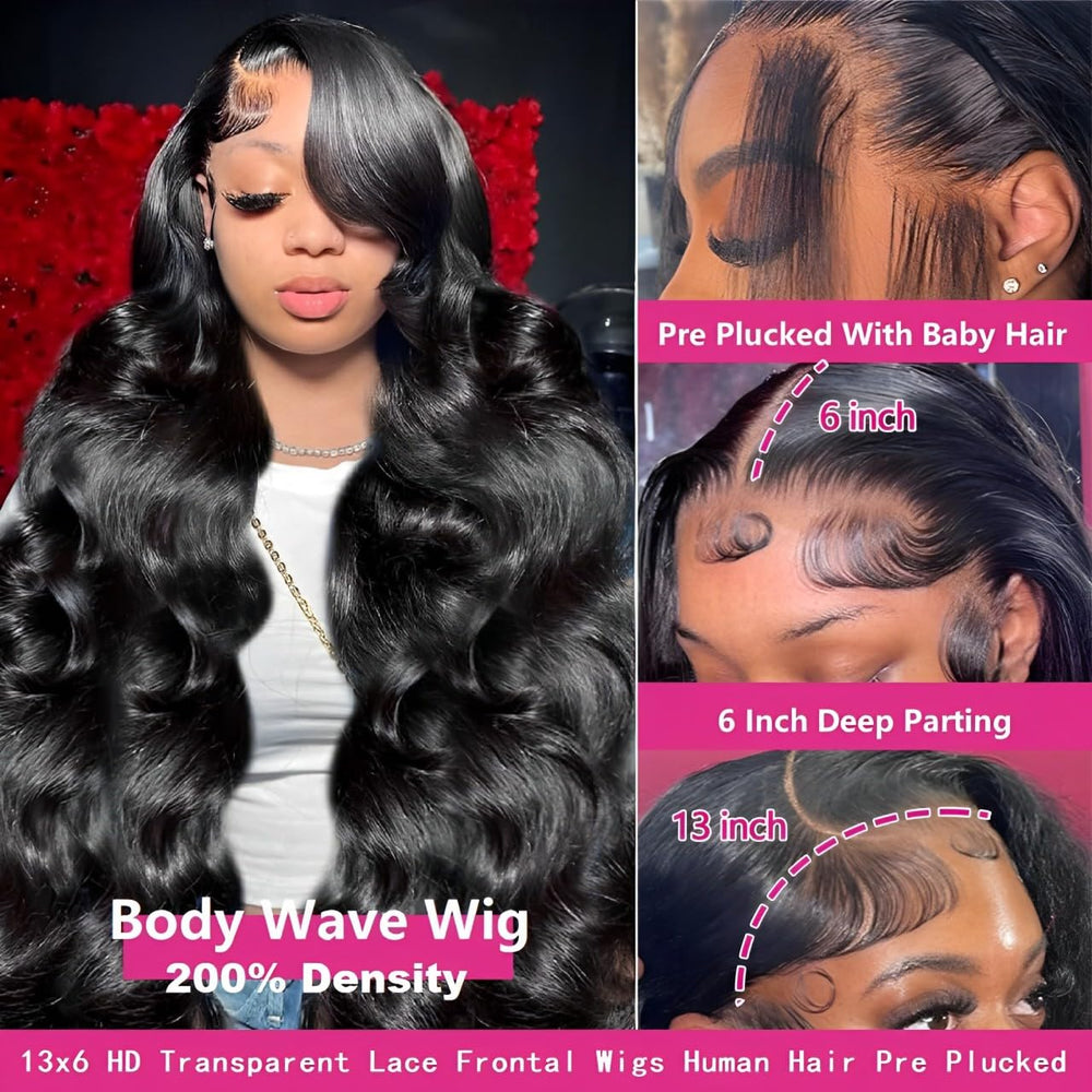oveflect body wave virgin hair wig with 200% density for full look