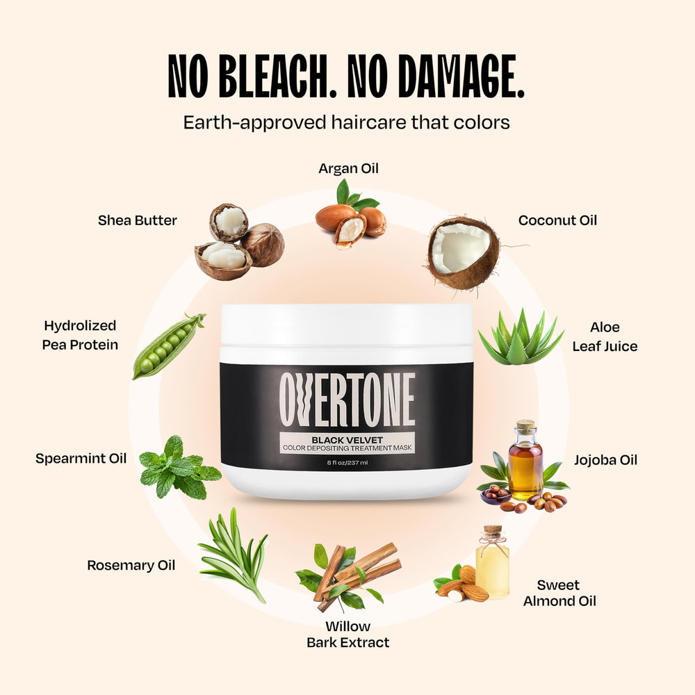 Overtone Black Velvet avocado oil ingredients support moisture and manageability.