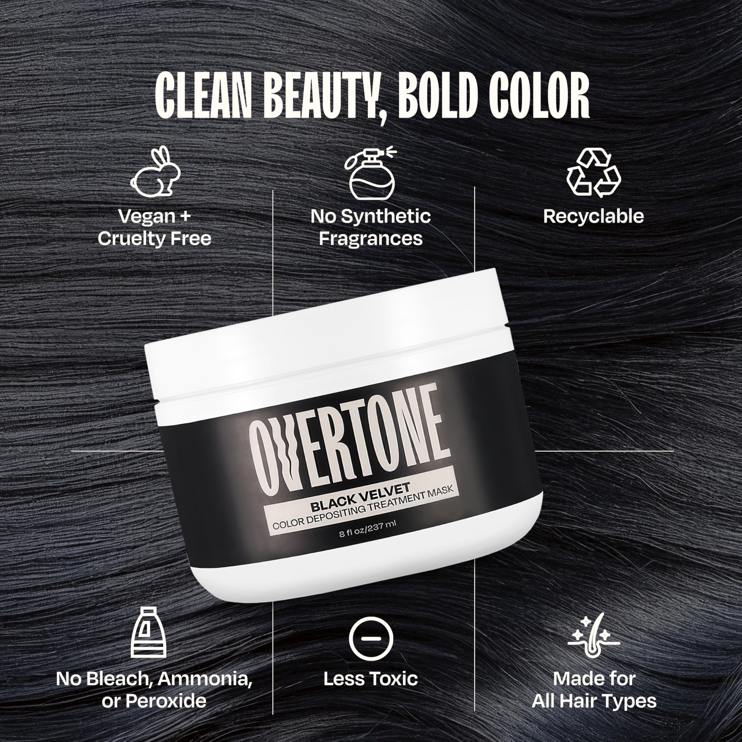 Overtone Black Velvet shea butter ingredients nourish while coloring.