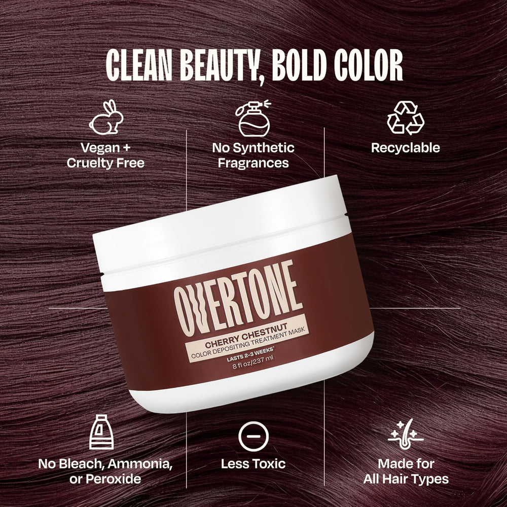 oVertone Cherry Chestnut ingredient list featuring shea and coconut oils