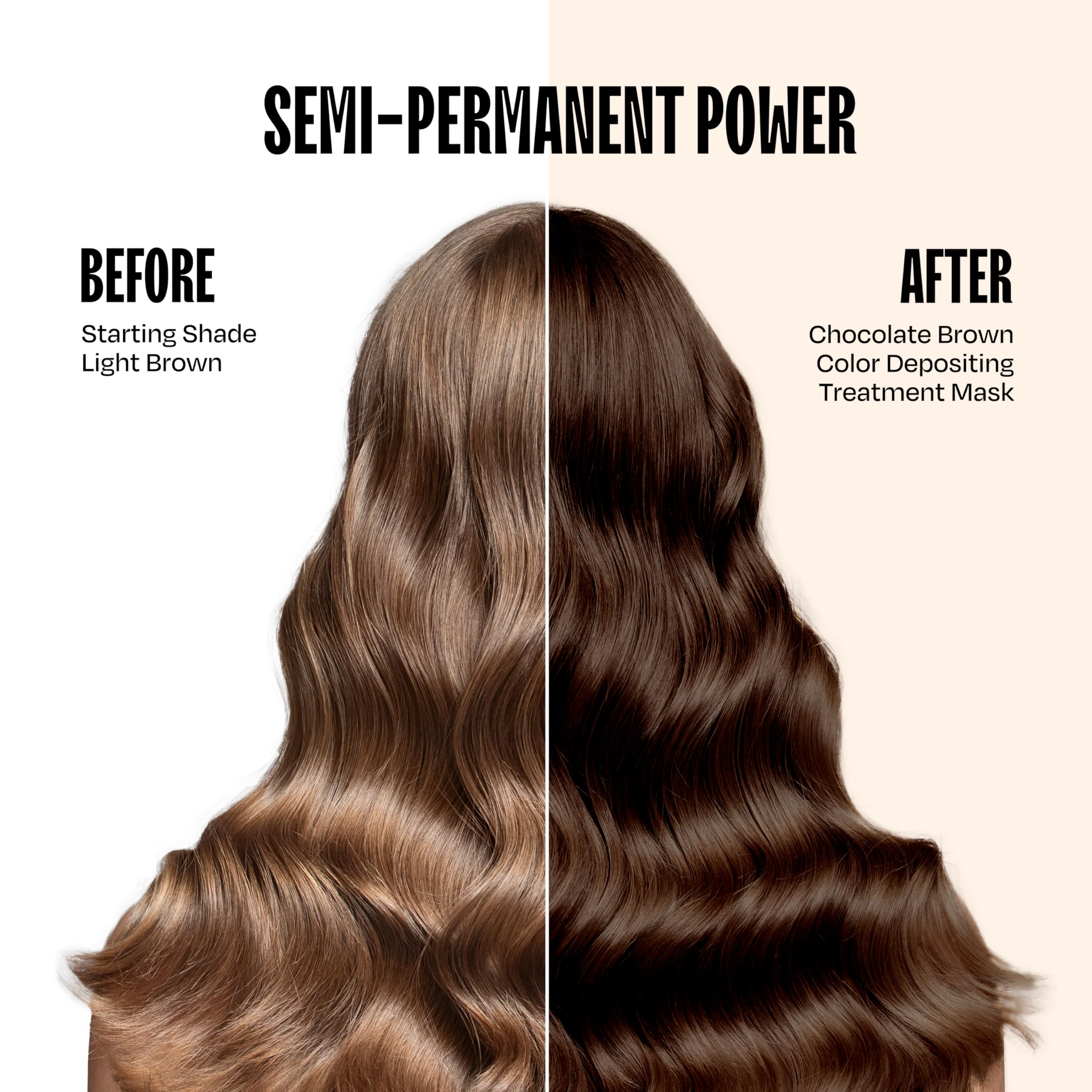 Overtone chocolate brown application hair masque demonstrates easy at-home color treatment for all hair types.