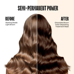 Overtone chocolate brown application hair masque demonstrates easy at-home color treatment for all hair types.