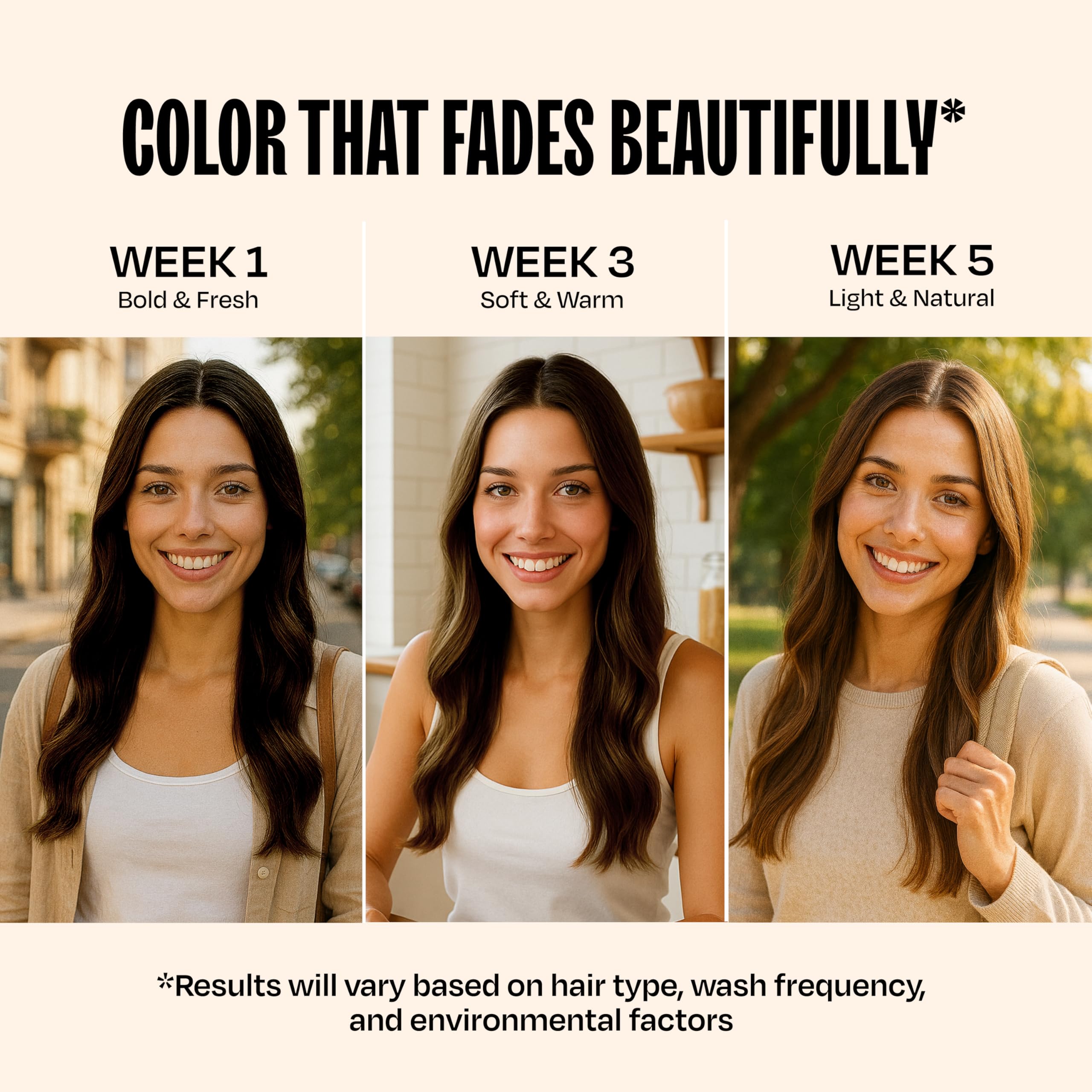 Overtone chocolate brown hair shine close-up demonstrates glossy, long-lasting color with conditioning.