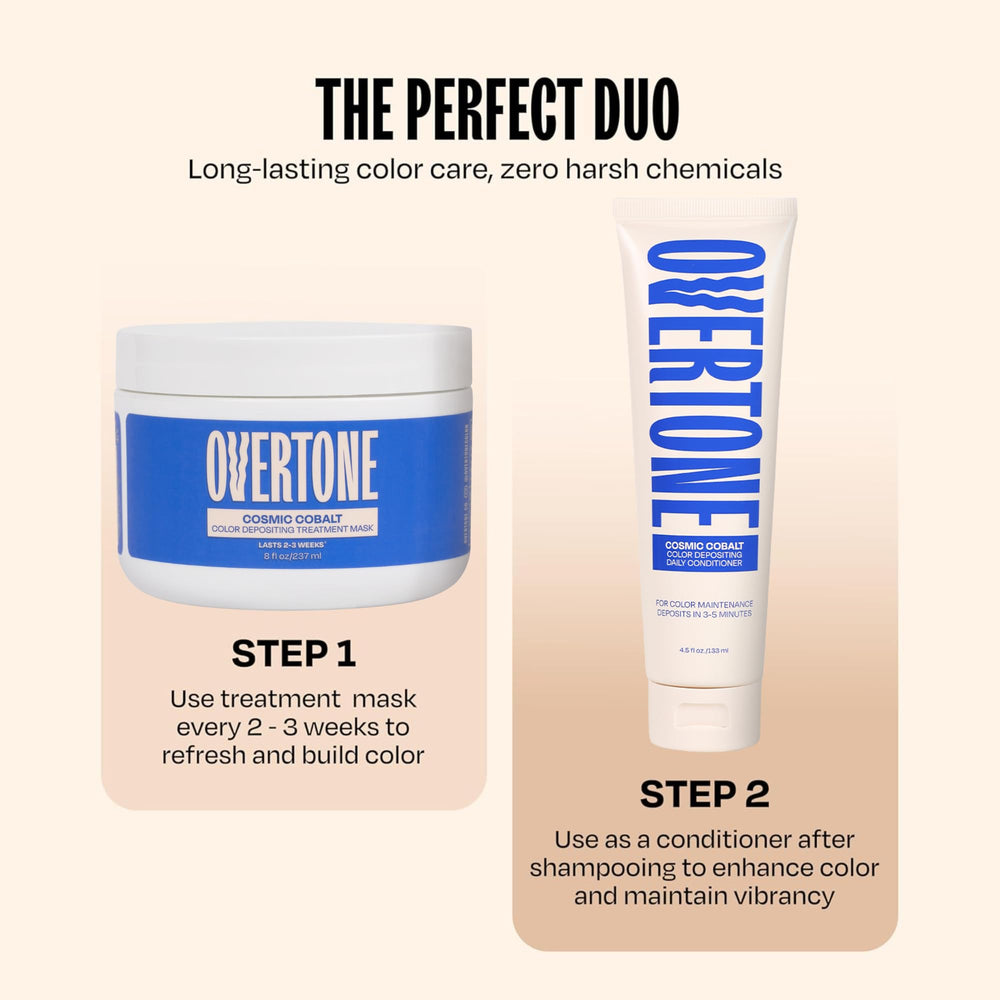 overtone cosmic cobalt creamy mask texture enriched with shea butter and coconut oil.