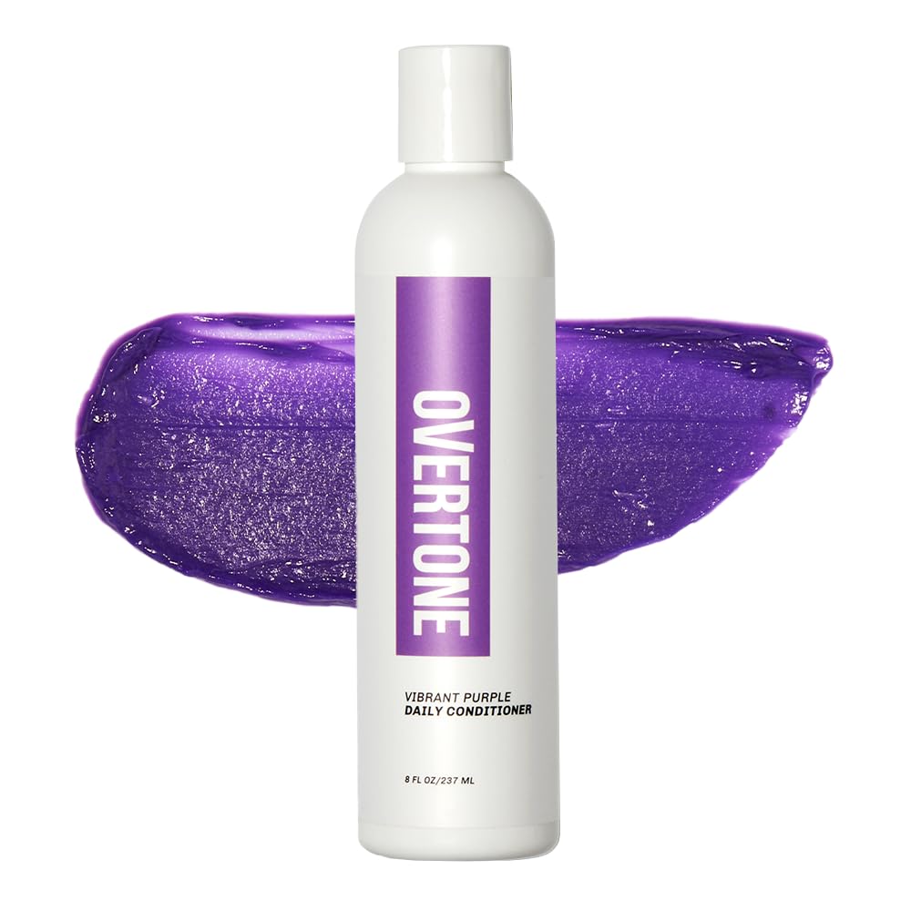 oVertone daily color depositing conditioner purple bottle for vibrant color refresh