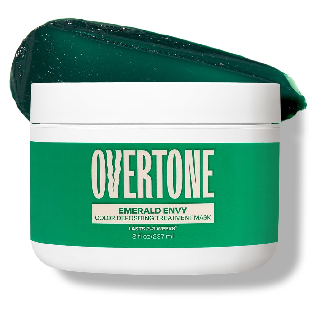 Overtone Emerald Envy bottle shows bold color at home