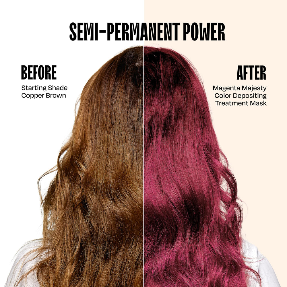 oVertone Extreme Magenta hair massage closeup highlights nourishing application