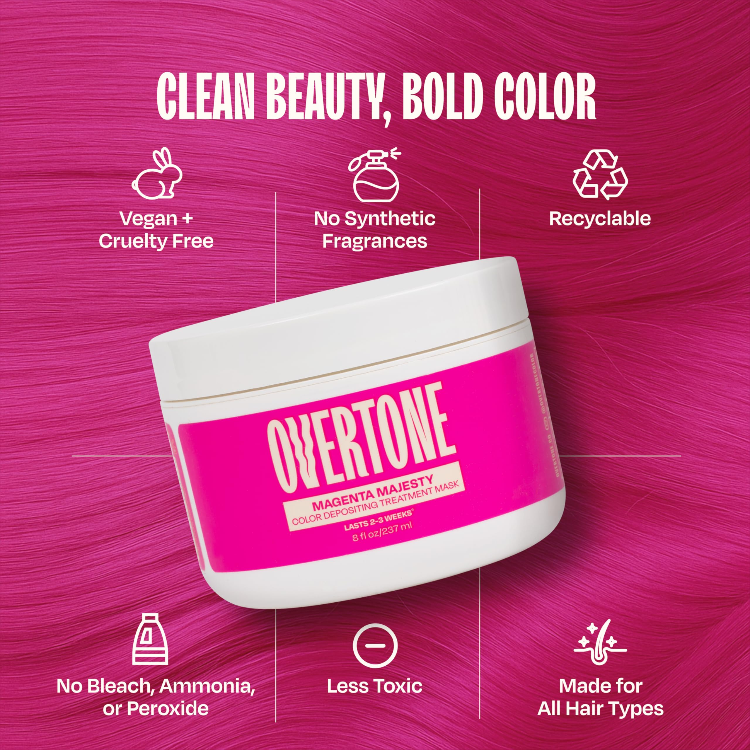 oVertone Extreme Magenta ingredients shea butter coconut oil