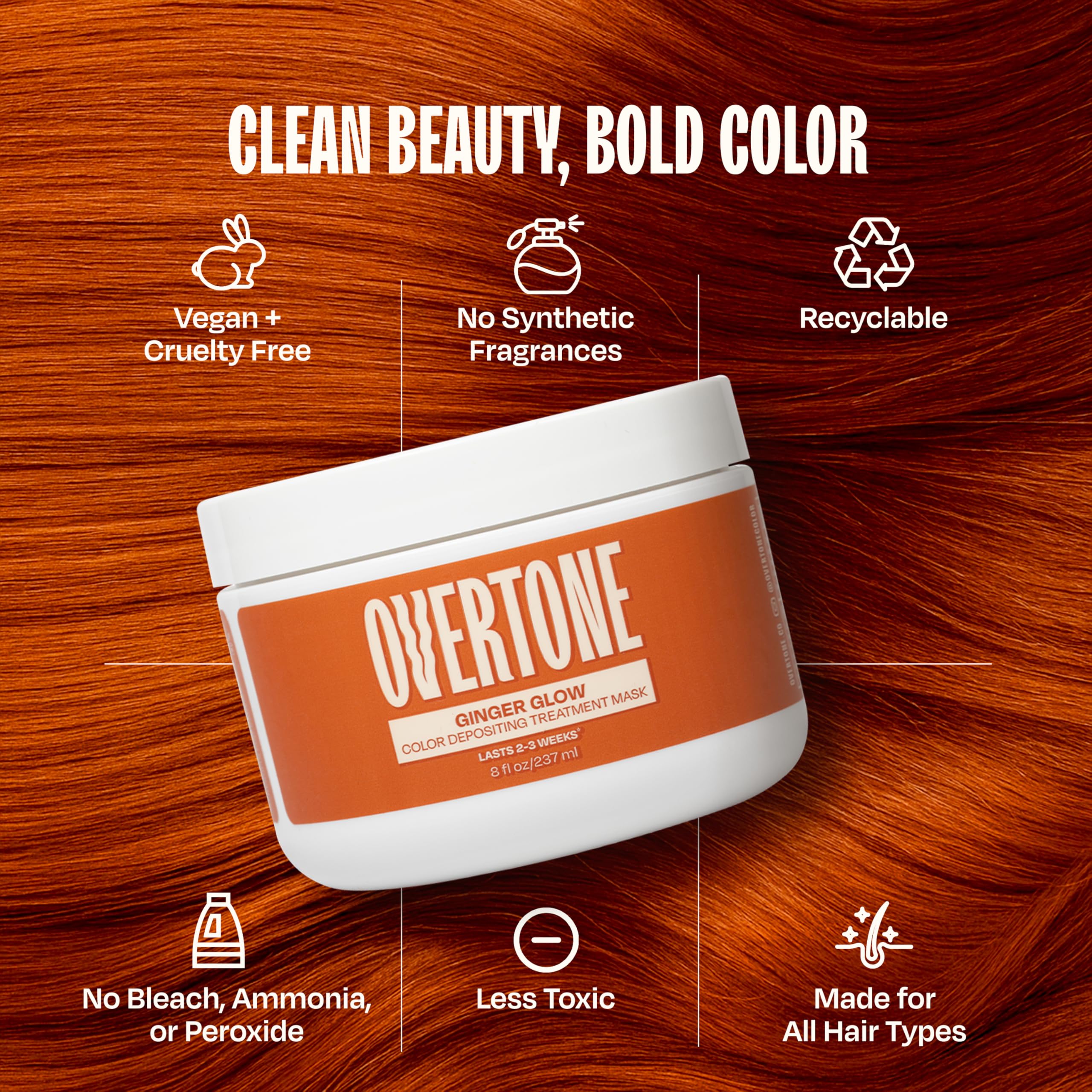 Ginger Glow color lasts 3–5 weeks with proper care