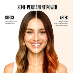 Creamy color-depositing mask texture enriched with shea butter and coconut oil