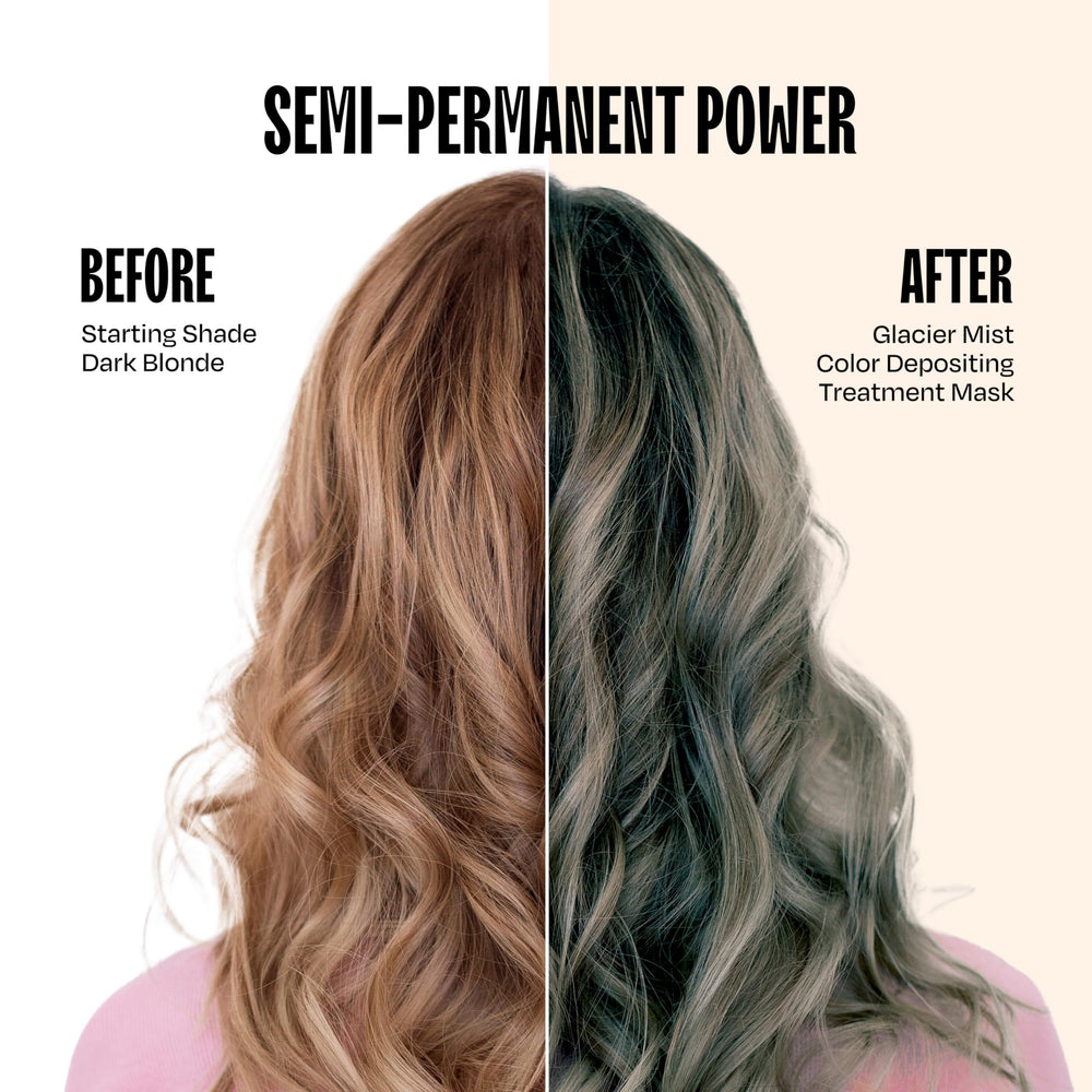 Overtone Glacier Mist results hint at damage-free vibrant color with shine.