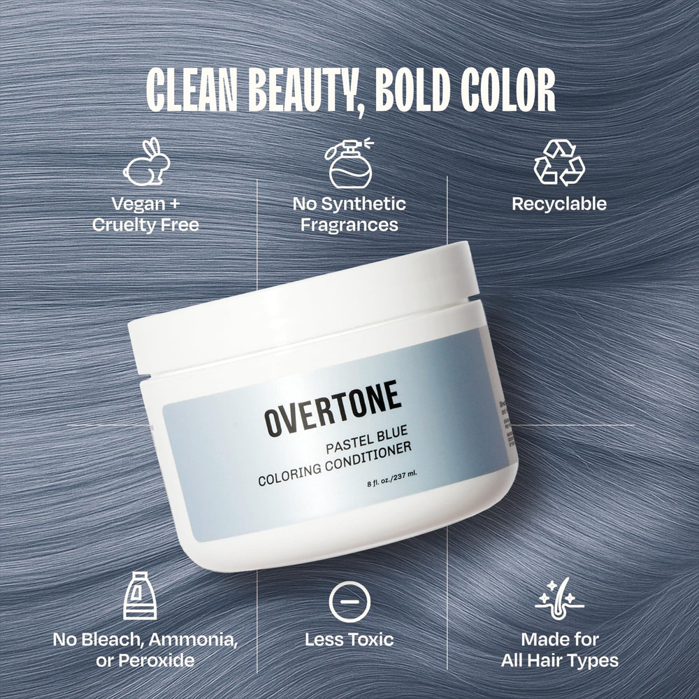 Overtone Glacier Mist packaging suggests vegan and cruelty-free color care.