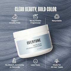 Overtone Glacier Mist texture swirl demonstrates rich semi-permanent color deposit.