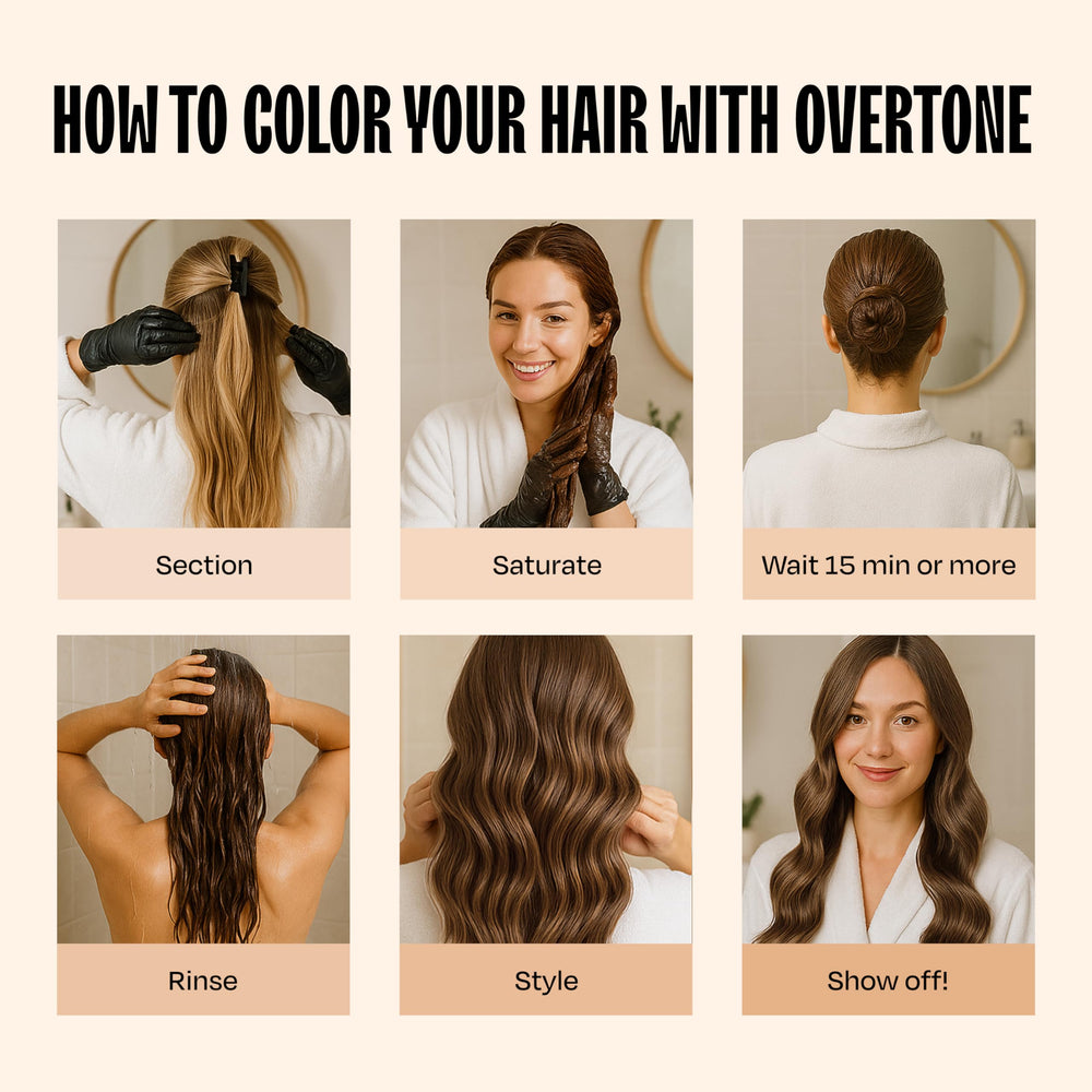 Overtone Golden Brown hair with color deposit and natural-looking shine