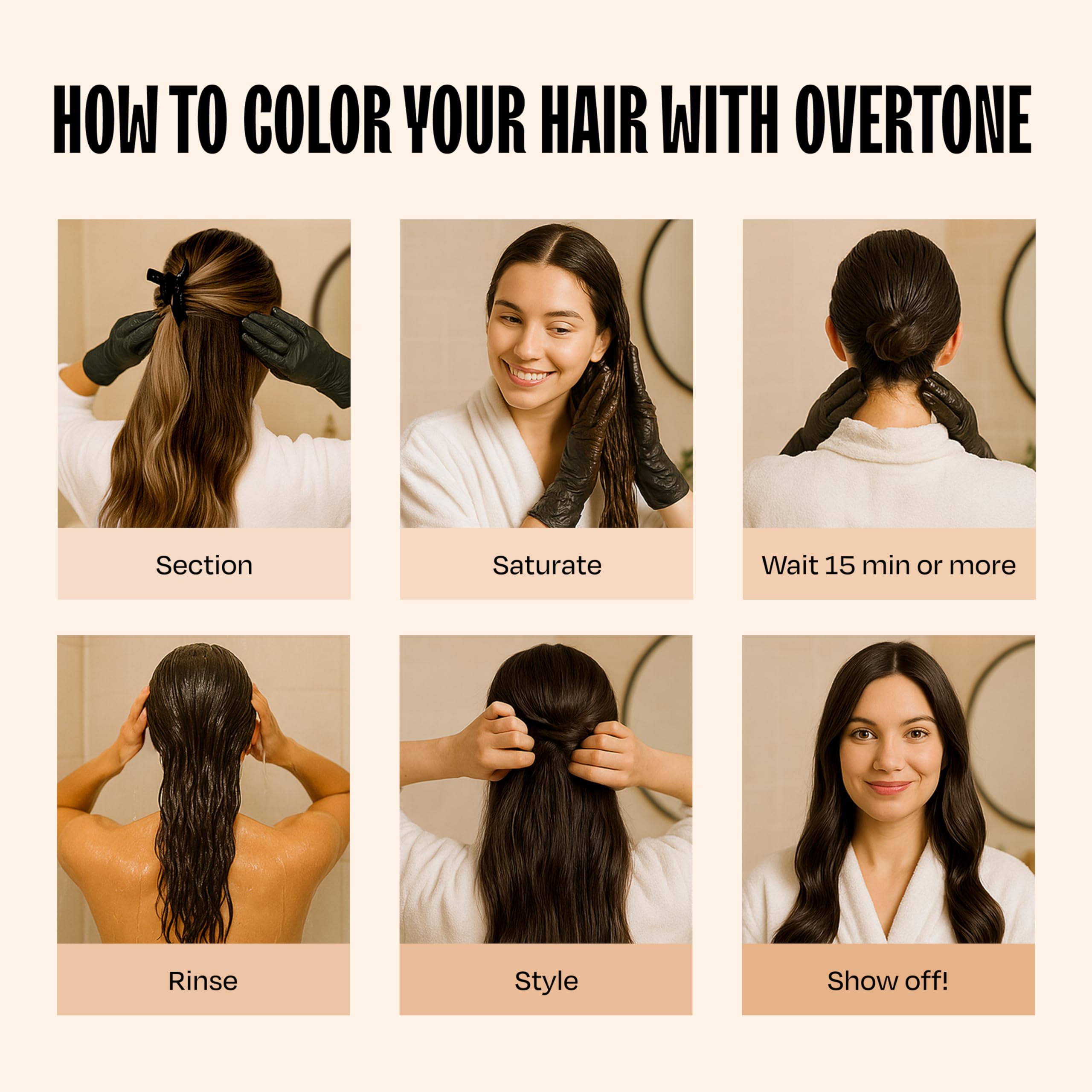 Overtone hair after color shine image suggests dramatic yet natural-looking results.