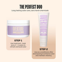 Shea butter detail in Overtone Lilac Lotus emphasizes conditioning power