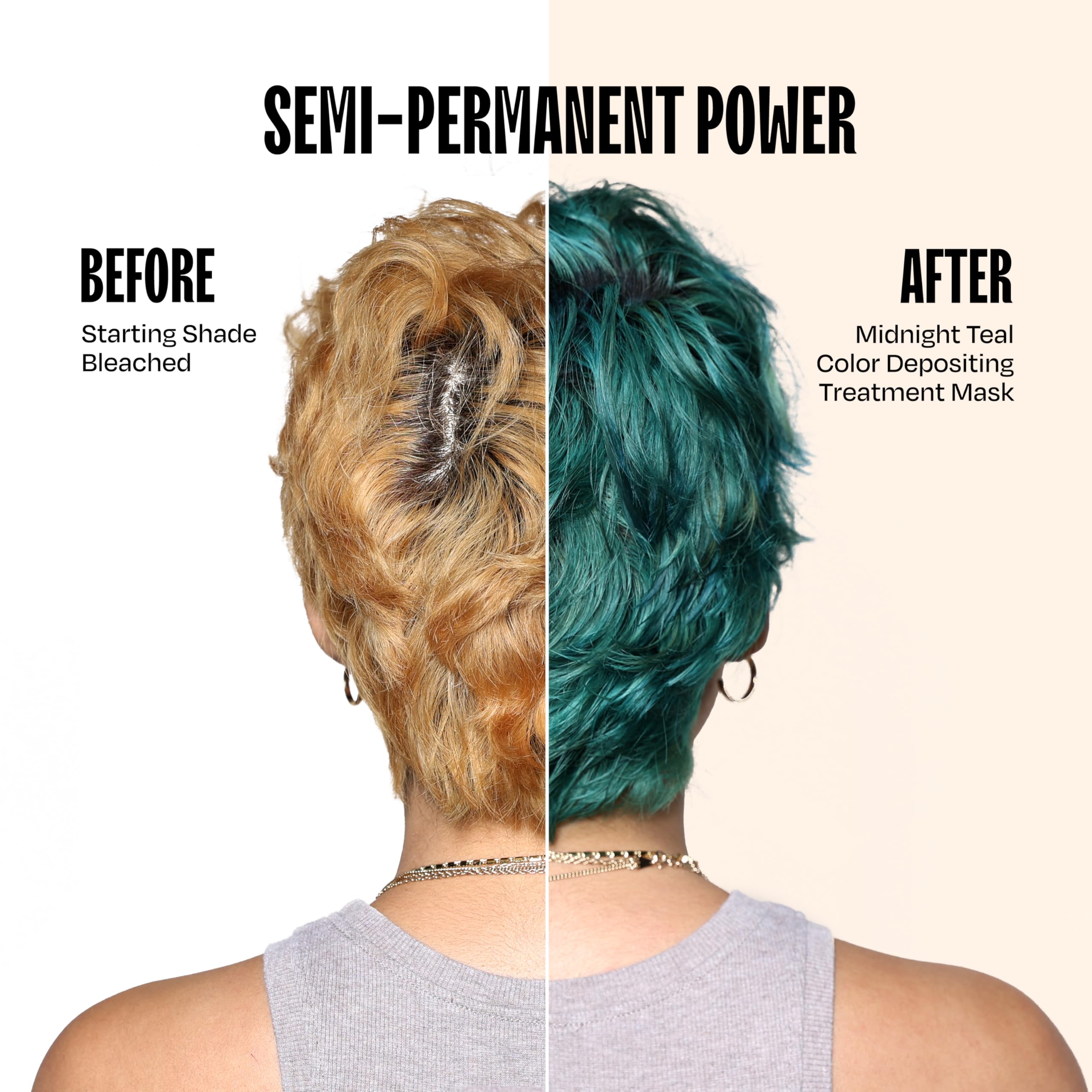 Overtone Midnight Teal hair application in progress on hands