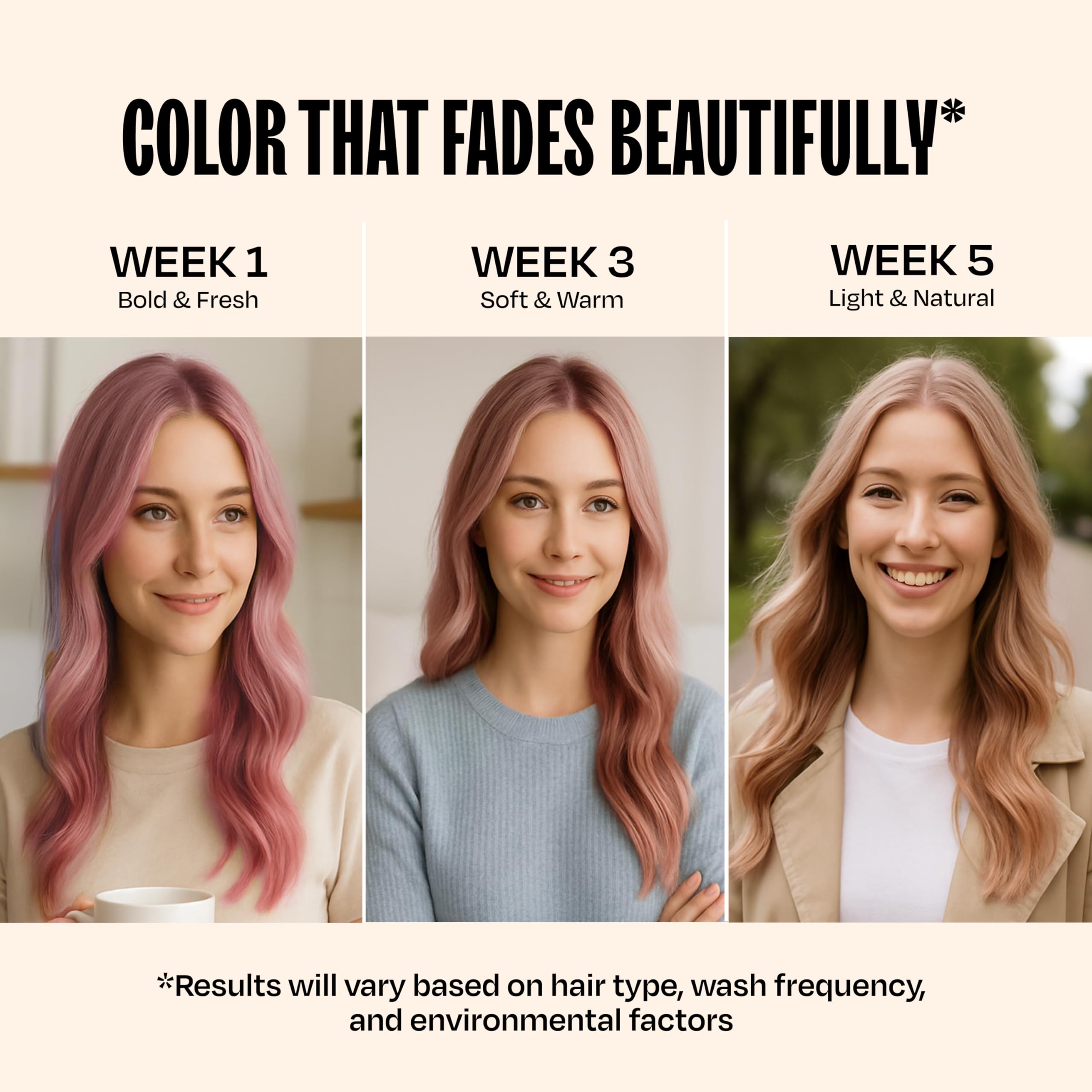 Overtone pink tinted hair glow highlighting shine and healthy color
