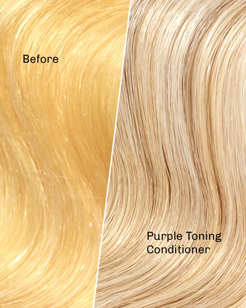 Overtone Purple Toning Conditioner application close-up showing even distribution