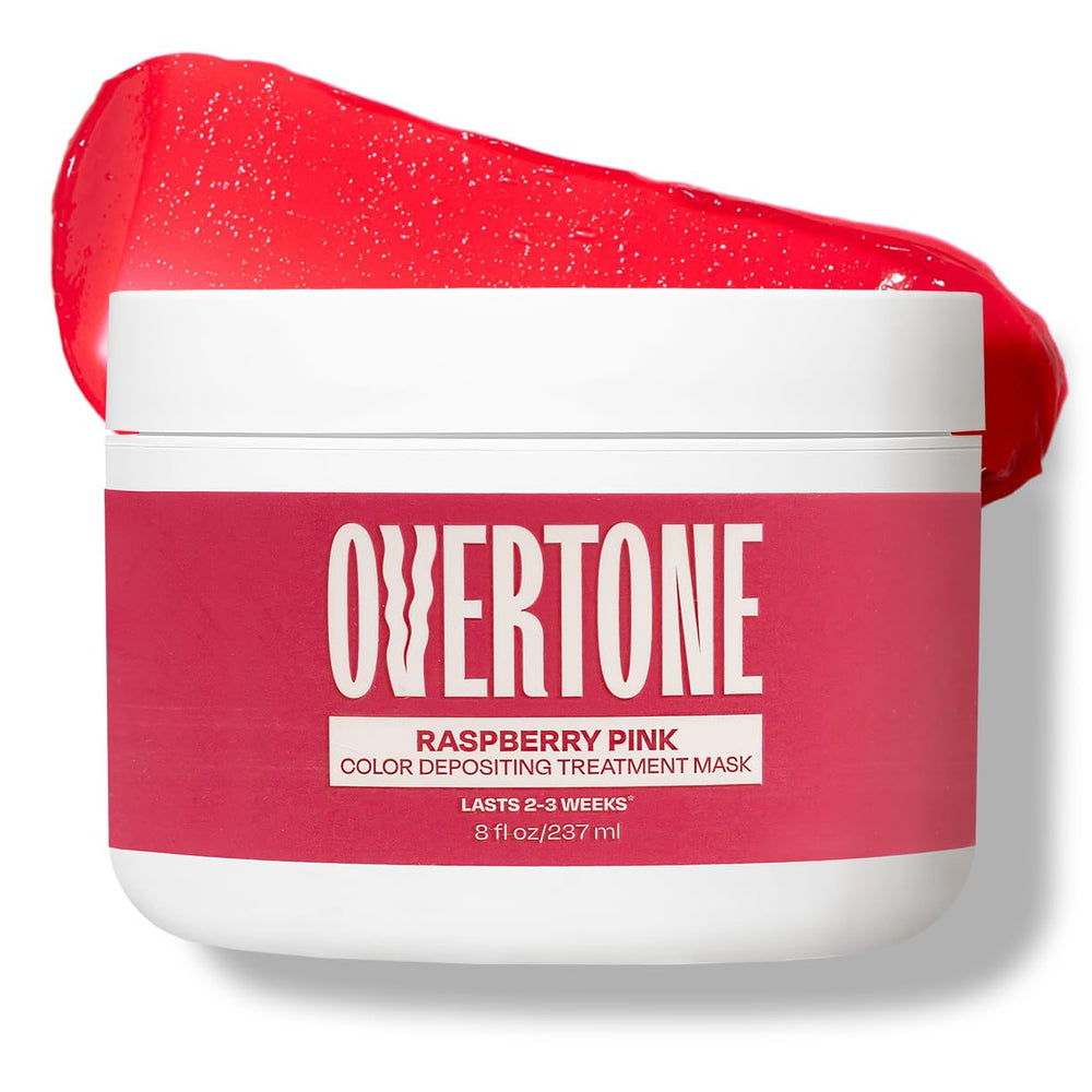 Overtone Raspberry Pink color-depositing mask bottle for at-home color